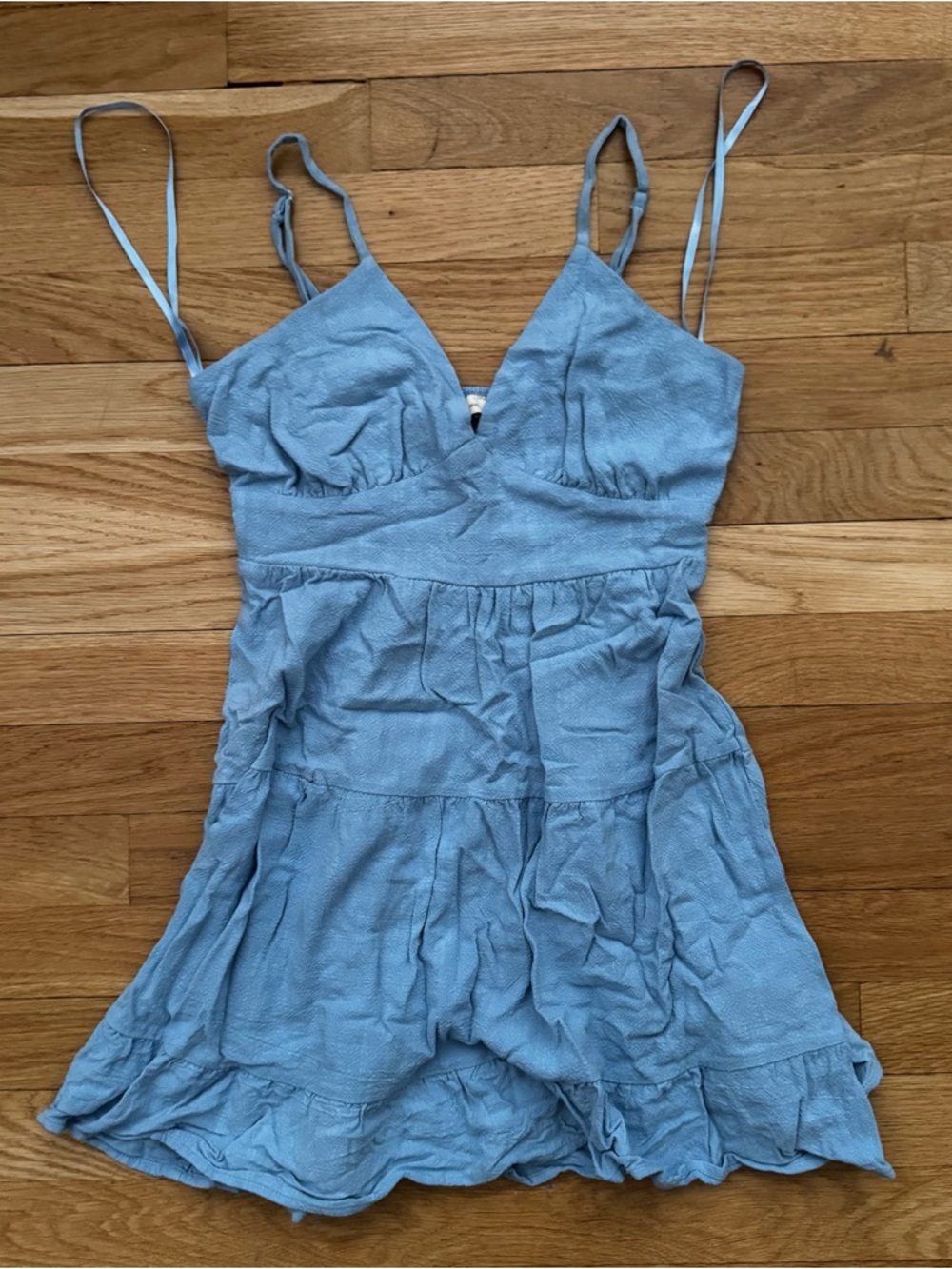 Baby Blue Tiered Soft Mini Dress